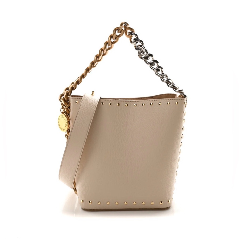 Stella McCartney Cream Chain Detail Bucket Bag